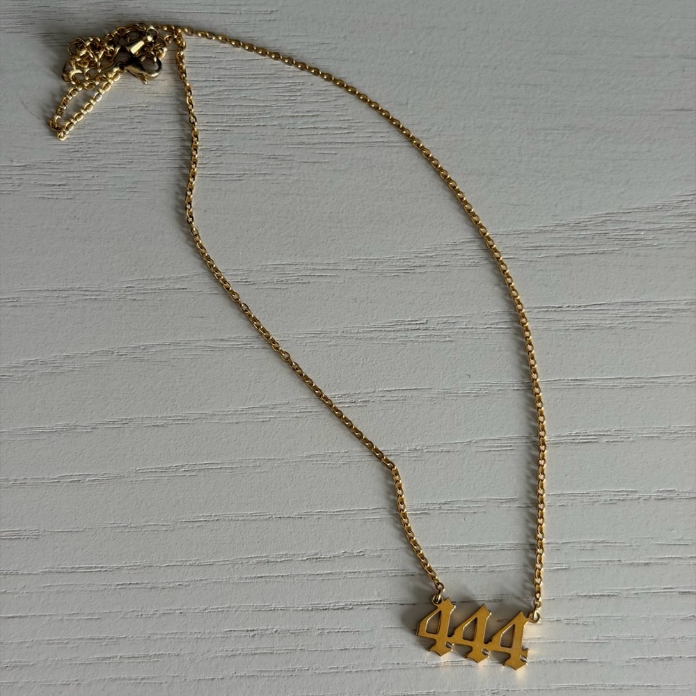 Gold 444 Pendant Necklace
